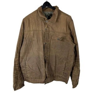 Chaqueta de Camionero Para Hombres Flint and Tinder Hecha en América Marrón Encerada Talla XL - Imagen 1 de 11