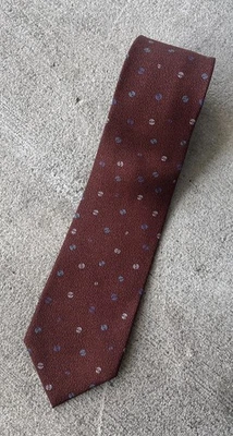 Nueva corbata de seda fina Bvlgari Bulgari marrón cobre 7 pliegues $350 hecha en Italia Foto 1 de 3