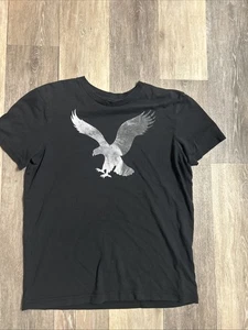 American Eagle Hemd Herren klein schwarz Tarnmuster Grafik Logo adrett Freizeit Outdoor AE - Bild 1 von 3