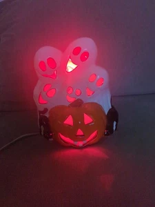 Vintage Halloween Geister Kürbis schwarze Katze Keramik Jack O Laterne Licht - Bild 1 von 11