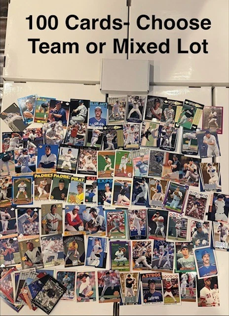 ¡Elige tu equipo! Lote de 100 cartas MLB | Selección de equipo o mixta | Complemento Stars/HOF Foto 1 de 4