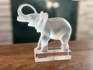 Lalique France Frosted Crystal Elephant – 6.5” Tall x 6.5” Long x 4” Wide - Picture 1 of 4