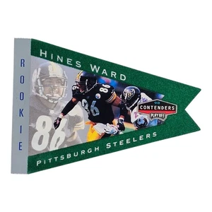Playoff Contenders 1998 Hines Ward RC banderines intercambio registrado #'d 1/51 raro - Imagen 1 de 2