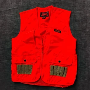 Gsmehide Hunting Wear Vest Fluorescent Orange Zip Pockets Shiny Back Sz Large - Picture 1 of 10