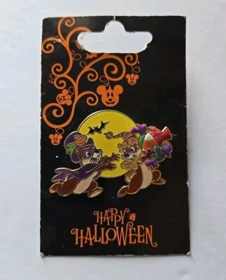 Disney 2009 Feliz Halloween Booster Calabaza Capa Máscara Chip And Dale Pin 73094 Foto 1 de 3