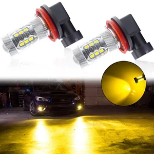 H8 H9 H11 Bright Gold Yellow LED Fog Light Bulbs for Mazdaspeed 6 Mazda 3 RX-8 - Picture 1 of 11