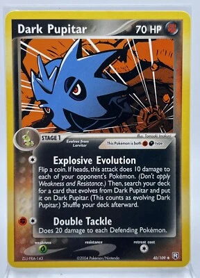 Dark Pupitar 40/109 2004 Pokémon Card Regular Non Holo Team Rocket Returns LP/NM - Image 1 of 2