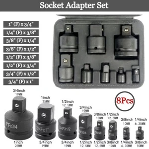 8pc Impact Socket Adaptor 1/4" 3/8" 1/2" 3/4" Drive Mechanic Reducer Tool w/Cass - Picture 1 of 12