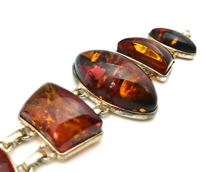 34.1gr Genuine X Large Rare Baltic Amber Bracelet Natural Inclusions Vintage - Image 1 of 4