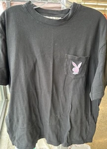 Playboy Pocket Bunny Logo T-Shirt Nera Uomo Grande Vintage Ottime Condizioni - Foto 1 di 4
