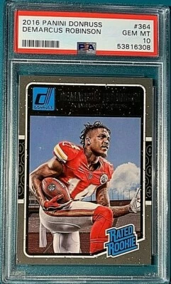 2016 Panini Donruss Football #364 Demarcus Robinson Rated Rookie RR PSA 10 POP 1 - Image 1 of 2