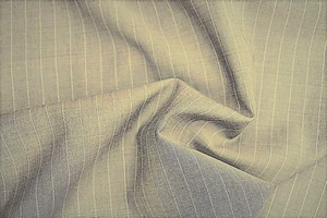 PURE WOOL LIGHT FAWN PIN STRIPE WITH GREY HUE LUXURY TAILORING MADE IN ITALY E38 - Picture 1 of 14