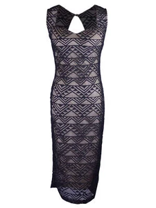Lovely Day Feminine Glam Tribal Inspired Print Knee Length Bodycon Dress - Picture 1 of 5