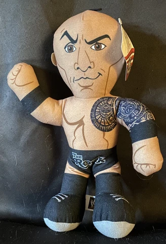 WWE The Rock Plush Doll 12” 2012 No Goatie Free Shipping Cover