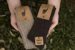 Alpaca Wool Socks 2 pairs Natural Thermal Winter Socks Hiking walking home sock - Picture 1 of 36