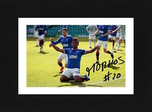 8X6 Mount ALFREDO MORELOS Autograph Signed PHOTO Print Ready To Frame RANGERS - Imagen 1 de 2
