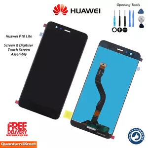 Nuovo Huawei P10 Lite Ricambio LCD Touch Screen Digitalizzatore Montaggio - Nero - Foto 1 di 2