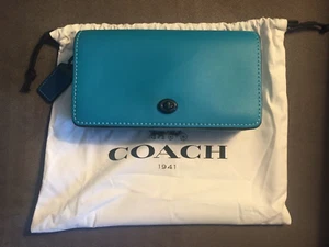 COACH 1941 - Dinky in TURQUOISE & BLUE - Genuine Glovetanned Leather - NEW - Picture 1 of 13