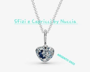 Collana Donna Ciondolo Cielo Notturno ARGENTO S925 stella luna zirconi  - Foto 1 di 4