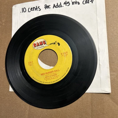 Neil Diamond Red Rubber Ball/Red Red Wine Bang Records 45 - Image 1 of 4