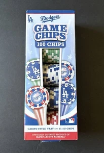 MLB Los Angeles Dodgers Game Chips LA Dodgers Poker Chips w/Casino Style Tray - Picture 1 of 8