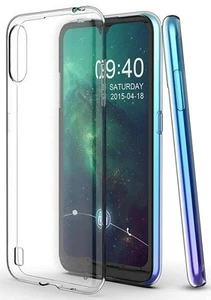 Transparent Flexible Gel TPU Peau Étui Housse Légère pour Samsung Galaxy A01 - Photo 1 sur 3