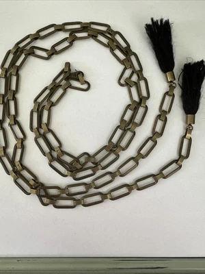 Isabel Marant латуни шарф Lariat ожерелье с черный кисточки и табличка @55» б/у - Изображение 1 из 4