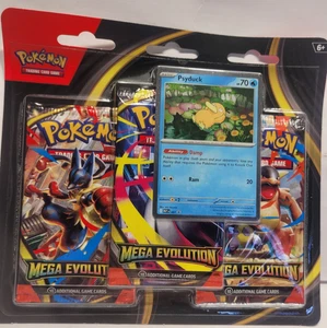 Pokemon TCG Mega Evolution 3 Pack Booster Blister Sealed Bundle Neu Psyduck Karte - Bild 1 von 5