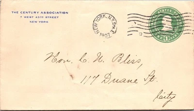 GOLDPATH: US postal stationery 1907 New York, NY machine cancel CV879_P30 - Image 1 of 2