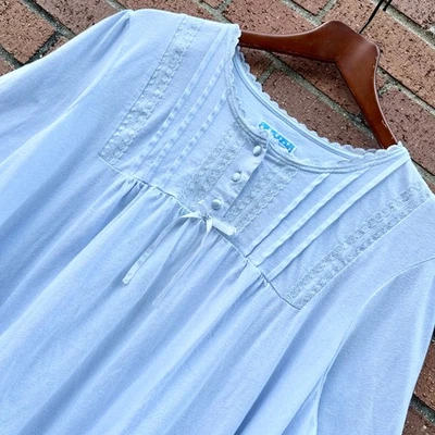Camisón de colección genuino Sonoma azul claro manga larga mezcla de algodón para mujer talla XL Foto 1 de 4