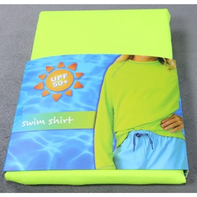 Camisa de natación ABG juvenil mediana 7/8 verde neón UPF 50+ manga larga protector contra erupciones UV Foto 1 de 4