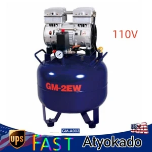 Compressore aria medico dentale portatile serbatoio senza olio silenzioso 110V 850W USA - Foto 1 di 6