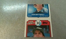 Don Mattingly Yankees Jose Canseco 1989 Topps Cap'N Crunch Miscut RARE Oddball
