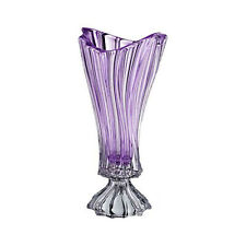 Modern Crystal Crafted Decorative 16 Inch Footed Vase Plantica, Amethyst