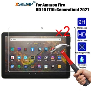 2PCS Tempered Glass Screen Protector Shield For Amazon Fire HD 10 Plus 2021 11th - Picture 1 of 17