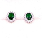 ORECCHINI IN ORO 18 KT , TIT. 750 CON SMERALDI E BRILLANTI