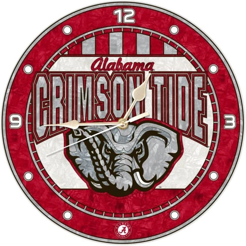 Official NCAA The University of Alabama 12" Art Glass Clock Cover