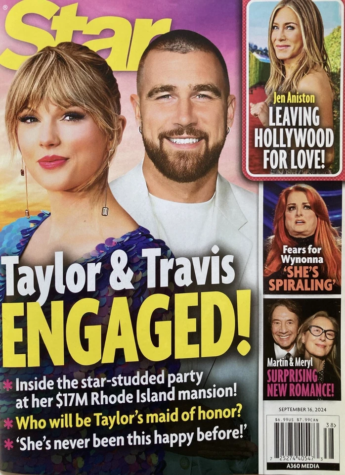 TAYLOR SWIFT & TRAVIS KELCE ENGAGED! September 16, 2024 STAR Magazine NEW - Image 1 of 1