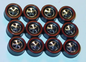 Hot Wheels Redline HK WHEEL TIRE Lot of 12 MEDIUM DEEP DISH Bearing Style, NEW! - Picture 1 of 2