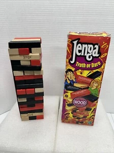 Jenga Truth or Dare Adult Themed Precision Wood Blocks Game 2000 Milton Bradley - Picture 1 of 6