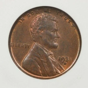 1931-D Lincoln Cent ANACS Old Holder MS64 RB - Picture 1 of 5