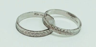 COPPIA ANELLI FEDINE / FEDI NUZIALI - FIDANZAMENTO ARGENTO 925 INCISIONI GRATIS - Immagine 1 di 4