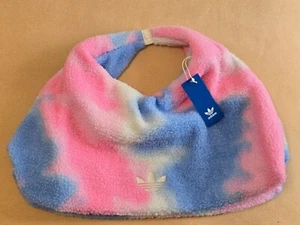 Adidas Fleece Tie Dye Cotton Candy Shoulder Zip Bag Blue/ Pink - Picture 1 of 13