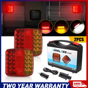 12-24V Wireless USB Magnetic LED Tail Lights kit Towing Trailer Rear Lights NEW - Picture 1 of 13