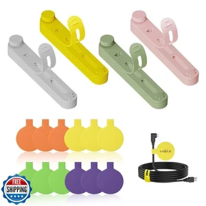 UMUST 36-Pack Silicone Cable Ties and Cable Labels Sets, 24 Silicone Cord Tie - Afbeelding 1 van 5