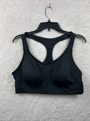 AVIA Black Sports Bra XXL 2XL Molded Cup  Racerback Straps Stretch Pull On Jog - Image 1 of 4