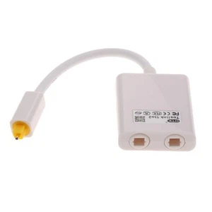 Câble audio double port Toslink - adaptateur optique numérique - répartiteur - fibre optique blanc - Photo 1/6