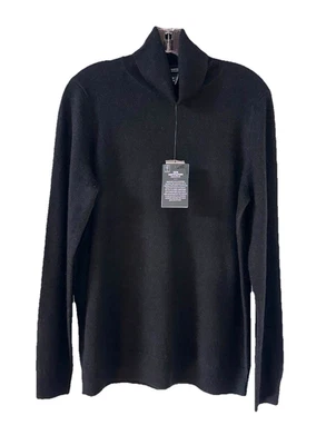 Suéter BLOOMINGDALES NUEVO CON ETIQUETAS Talla XL 100% Cachemira 2 Capas Cuello Alto Negro F55 Foto 1 de 4