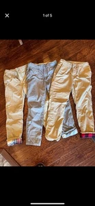Gap Flannel Lined Khakis Set Of 3, All Size 8, Grey, Khaki (2), Boys - Picture 1 of 5
