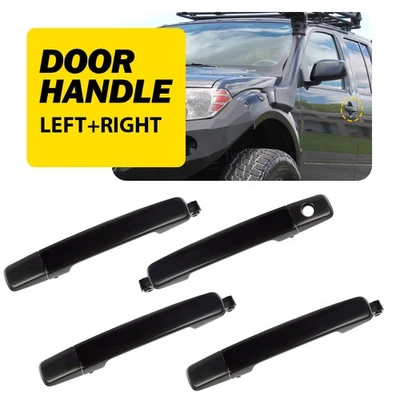New For 2005-15 Nissan Pathfinder Exterior Door Handle Front Rear LH+RH Black 4X - Image 1 of 4
